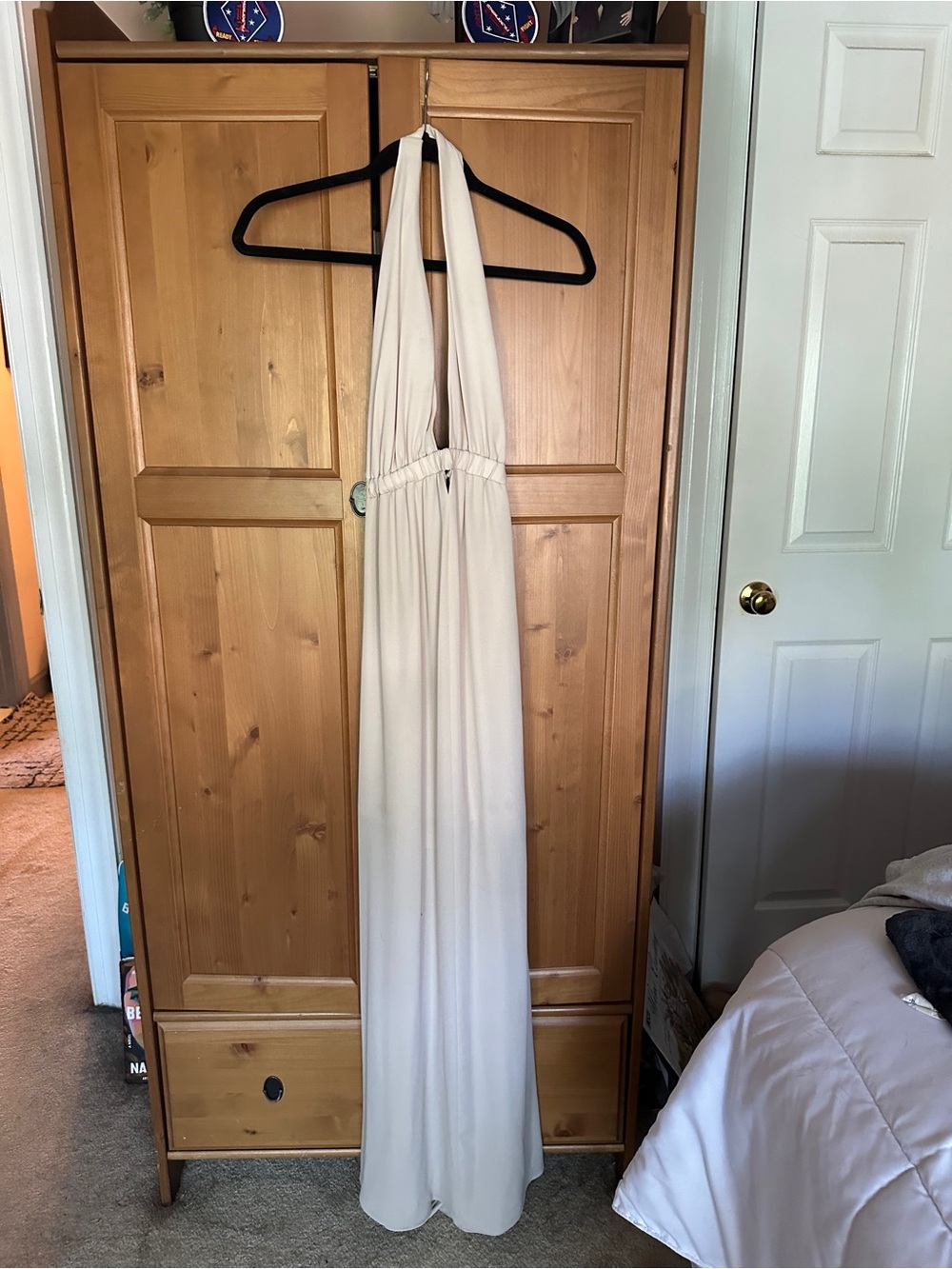 Show Me Your MuMu Beige Halter Top Maxi Dress
